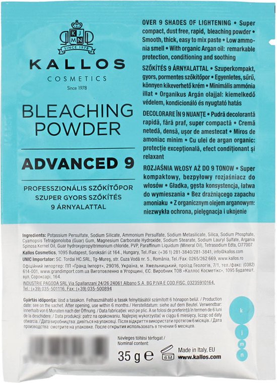 550x759-55 Oxiderende Haarverzorging Kallos Cosmetics Advanced 9 In poedervorm 35 g - Image 1