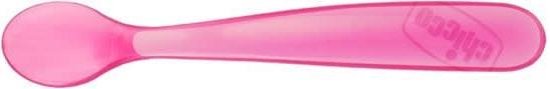 550x89-2 Chicco Duplo Soft Pink Silicone Spoon 6m+ 2 Units - Image 1