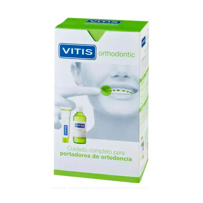 696103_2bf6a3ce8649a3c5ac921828da28c850 Vitis Orthodontic Toothpaste 100ml Duplo Mouthwash 500ml - Image 1