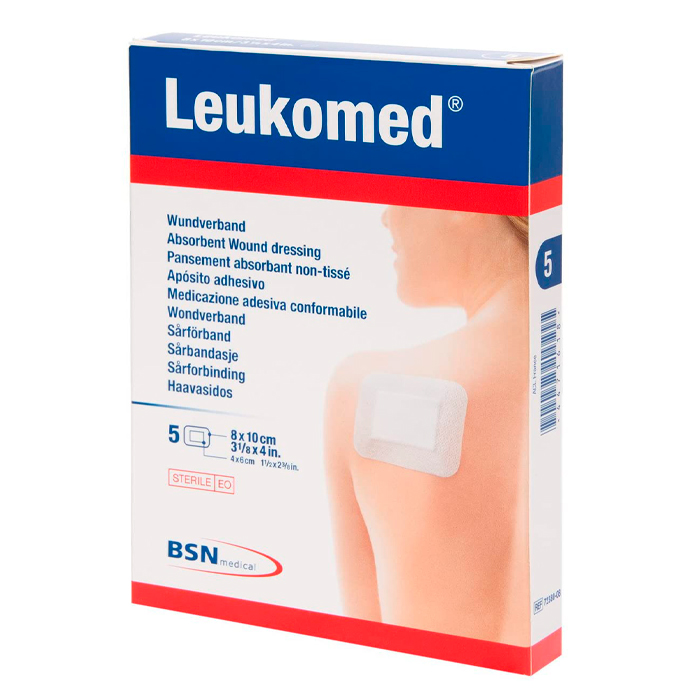 698458_3eacae7c11367b8ccbfe23db55e6cc5e Bsn Medical Leukomed Plasters 8cm X 10cm 5U - Image 1