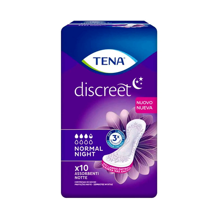7322541185392 Tena Discreet Normal Night 10U - Image 1
