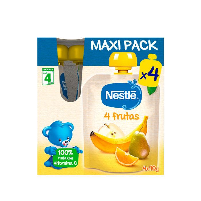 7613037291346_1 Nestle Sachet of 4 fruits 4x90g Maxi Pack - Image 1