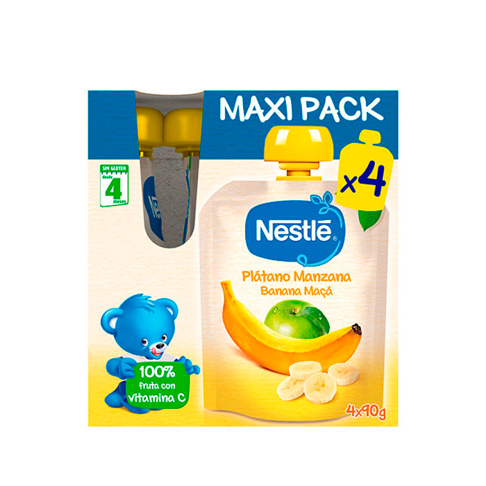 7613037291353 Nestlé Banana Apple Sachet 4x90g - Image 1