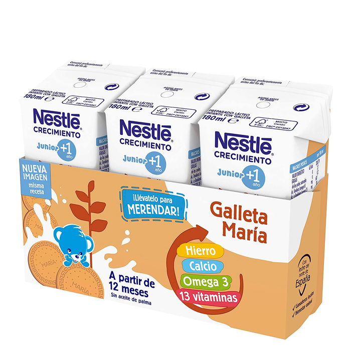 7613038912301 Nestlé Growth Milk 1+ Biscuits 3x180ml - Image 1