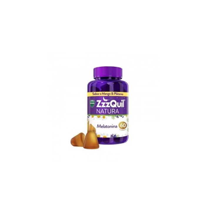 8006540795552_1 Vicks Zzzquil Natura Melatonin Mango & Banana Flavour 60 Units - Image 1