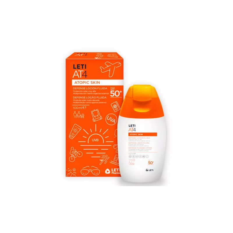 8431166182149 Leti At4 Fluid Sun Lotion Spf50+ 100ml - Image 1
