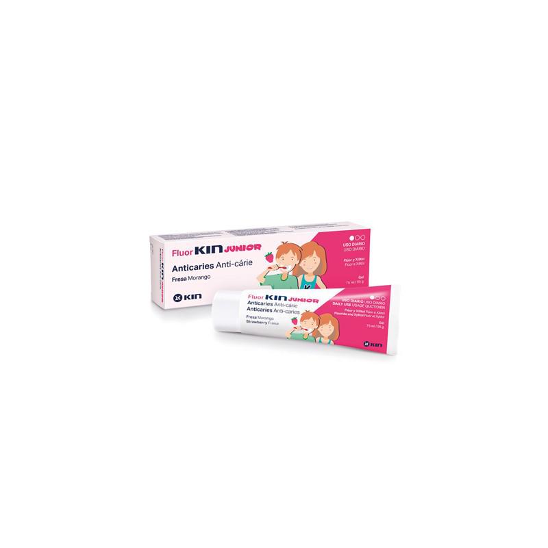 8436026216033 Fluor-Kin Junior Toothpaste Strawberry Flavour 75ml - Image 1