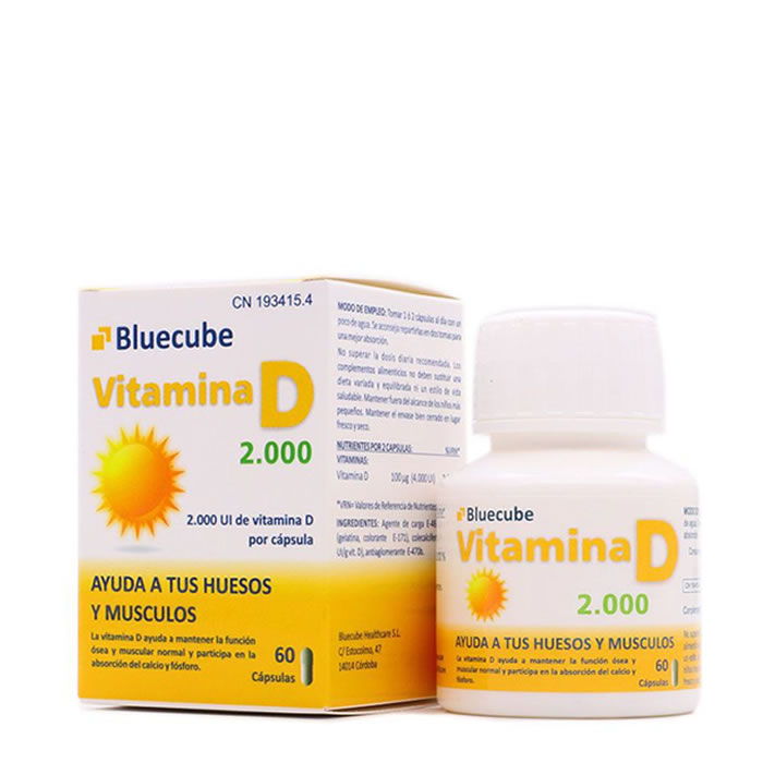 8437014181289 Bluecube Vitamin D 2000 60 Capsules - Image 1