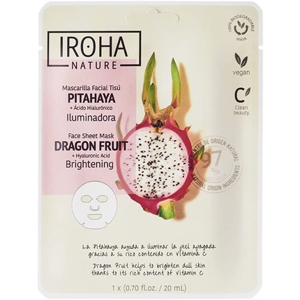 F9tBtcwTw5t3KNqe2kwCty Iroha Nature Mask Dragon Fruit + Hyaluronic Acid 1 U - Image 1