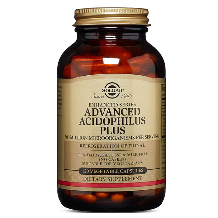 0033984007376 Solgar Advanced Acidophilus Plus 120 Capsules - Image 1
