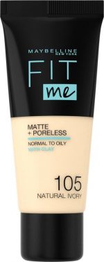 MAYBELLINE Fit Me Liquid Foundation matuj cy podk ad do twarzy 105 Natural Ivory 30ml