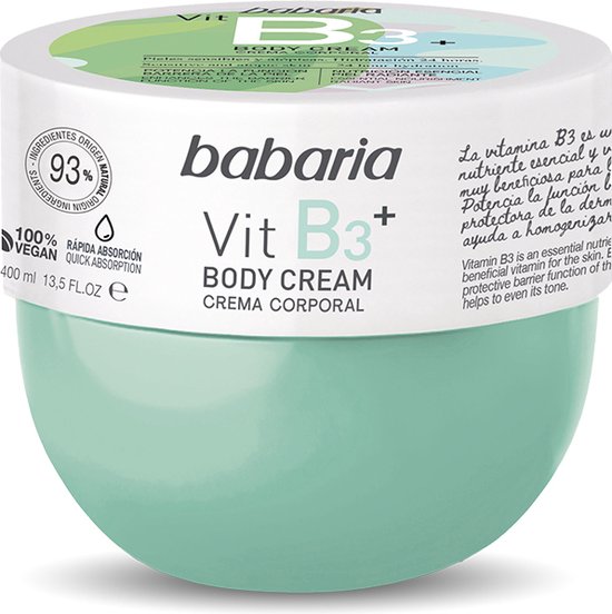 550x552-105 Babaria Vitamin B3+ Body Cream 100% Vegan 400 Ml - Image 1
