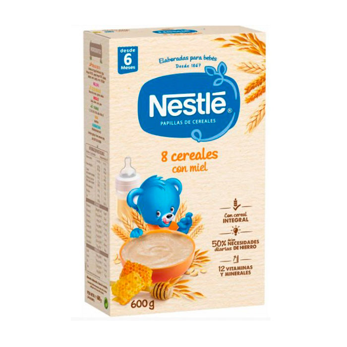 8410100013695_1 Nestlé Papilla 8 Cereals With Honey and Bífidus 600g - Image 1
