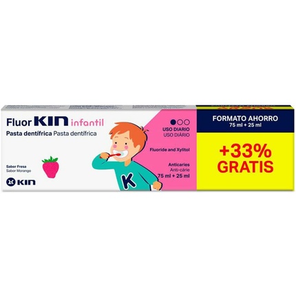 mCk6pz4UqyZYdSdKymV5iD Fluorinfantil Toothpaste #strawberry 75 + By Kin #fresa - Image 1