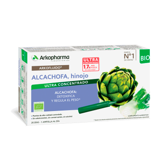 3578836119120 Arkopharma Arkofluido Artichoke Fennel 20 Drinkable Ampoules - Image 1