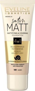 Eveline Cosmetics Satin Matt Mattifying & Covering Foundation 101 Ivory - Image 2