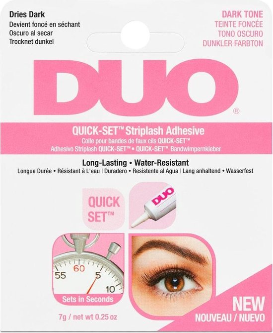 UjMPFXlG-550x669-11 Duo Quick Set a C Striplash Adhesive Dark Tone Glue for false eyelashes with a brush 7 g - Image 1