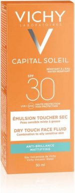Vichy Capital Soleil SPF30 Dry Touch Zonnecrème Gemengde tot Vette Huid - Gelaat 50ml