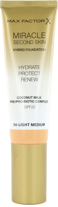 237x840-3 Max Factor Miracle Second Skin Spf20 4 Light Medium 30 ml - Image 1
