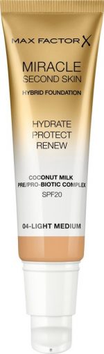 Max Factor Miracle Second Skin Spf20 4 Light Medium 30 ml - Image 2