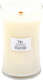 WoodWick Hourglass Large Geurkaars - White Tea & Jasmine - Image 2