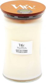 WoodWick Hourglass Large Geurkaars - White Tea & Jasmine - Image 4