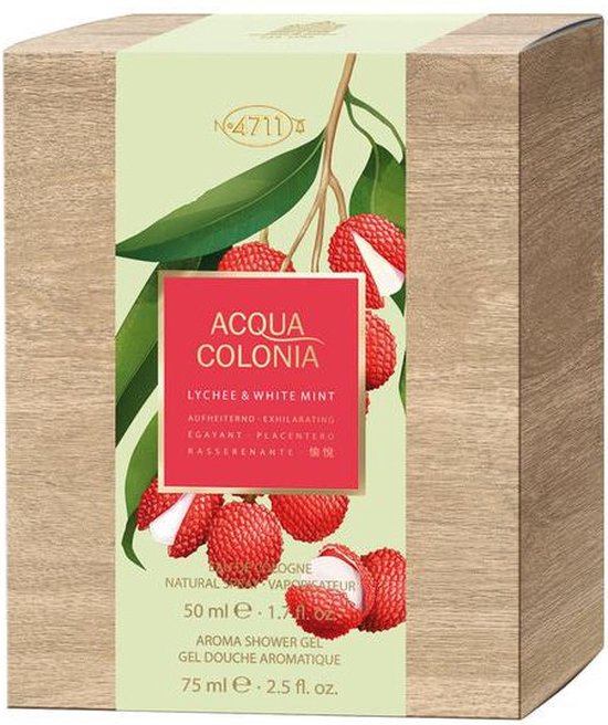 550x656-10 Mäurer & Wirtz - Unisex - 4711 - Acqua Colonia - Lychee & White Mint - Geschenkset - Eau de Cologne 50 ml & Douchegel 75 ml - Image 1