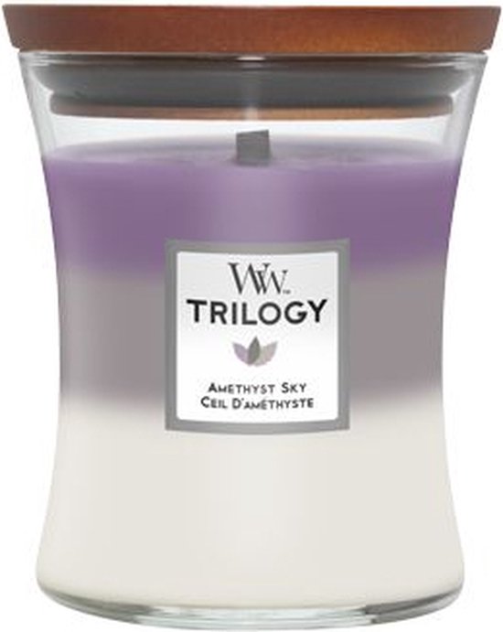 550x691-66 WoodWick Trilogy Hourglass Medium - Amethyst Sky - Image 1