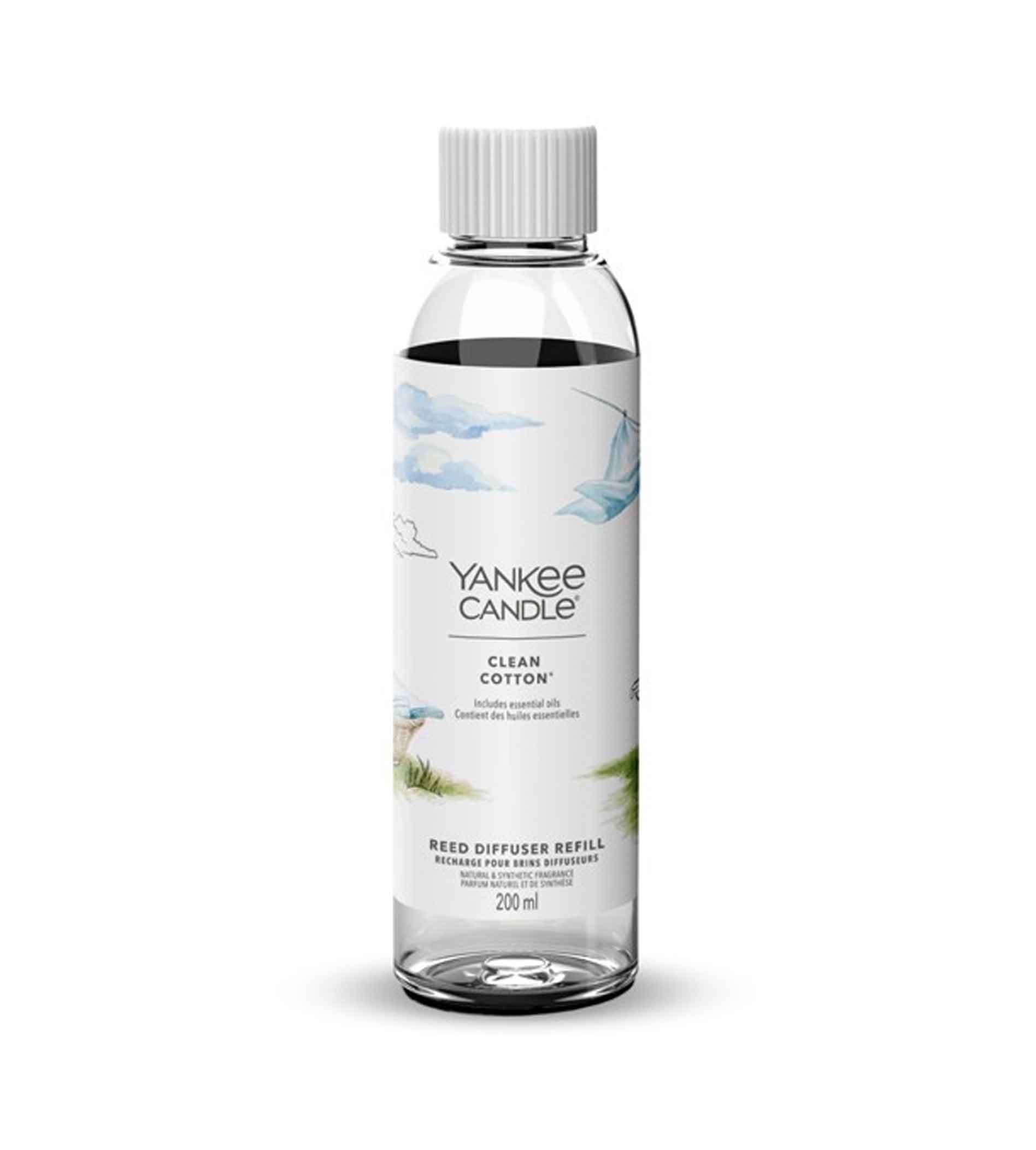 NisrVVpuSWcwaW9saUk3M0tHQzJ5WnRRQXA0PQ Yankee Candle Reed Clean Cotton Diffuser Refill 200ml - Image 1