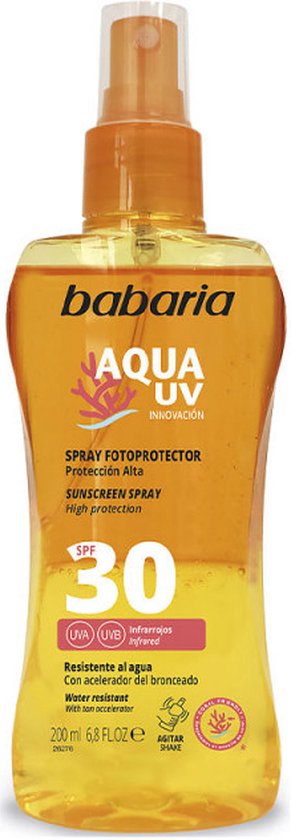 291x840-66 Body Zonnebrandspray Babaria Solar Aqua UV SPF 30 (200 ml) - Image 1