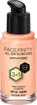 Max Factor Facefinity 3in1 Primer, Concealer y Foundation 35-Pearl Beige 30ml - Image 2