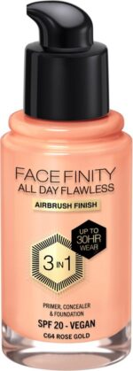Max Factor Facefinity All Day Flawless Foundation - C64 Rose Gold - Image 2
