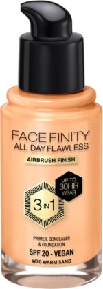 Max Factor Facefinity All Day Flawless Foundation - W70 Warm Sand - Image 2