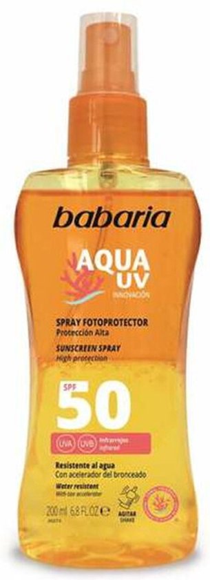 305x840-55 Body Zonnebrandspray Babaria Solar Aqua UV Spf 50 (200 ml) - Image 1