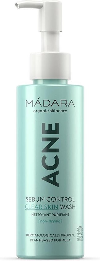323x840-153 MÁDARA Acne Sebum Control Clear Skin Wash - 140 ml - tegen mee eters - Image 1