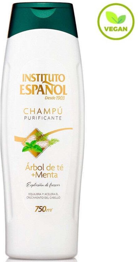 443x840-44 Instituto Espanol Champu Purificante Arbol De Te + Menta / Thee en Munt -Douchegel - Vegan/ 750 Ml - Image 1