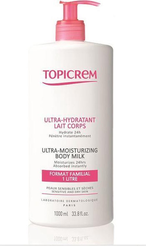 500x840-33 Topicrem Melk Topicrem Body Care Ultra hydratant Melk Ultra moisturizing Body Milk Drogegevoelige Huid 1000 Ml - Image 1