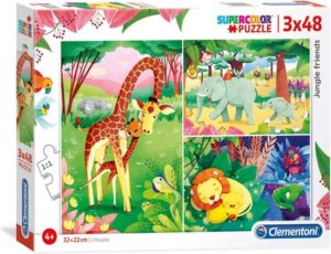 Clementoni Legpuzzel Jungle Friends 48 Stukjes 3 Stuks - Image 3