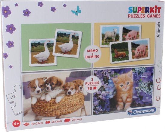 550x443-68 Clementoni Puzzel Superkit Animals 4-in-1 30 Stukjes - Image 1