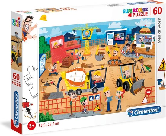 550x450-68 Clementoni Legpuzzel Men At Work 60 Stukjes - Image 1