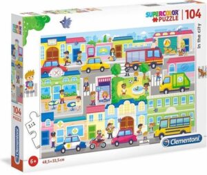 Clementoni Legpuzzel - Supercolor Puzzel Collectie - In the city - 104 stukjes, puzzels kinderen - Image 3