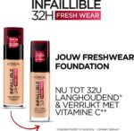 L’Oréal Paris Infaillible 32H Fresh Wear Foundation - 110 Rose Vanilla - Langhoudende Foundation met SPF - Image 3