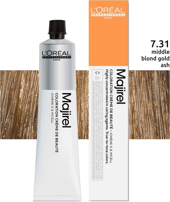 550x653-25 Majirel Ionene G Coloring Cream By L'oreal #7.31-50ml - Image 1