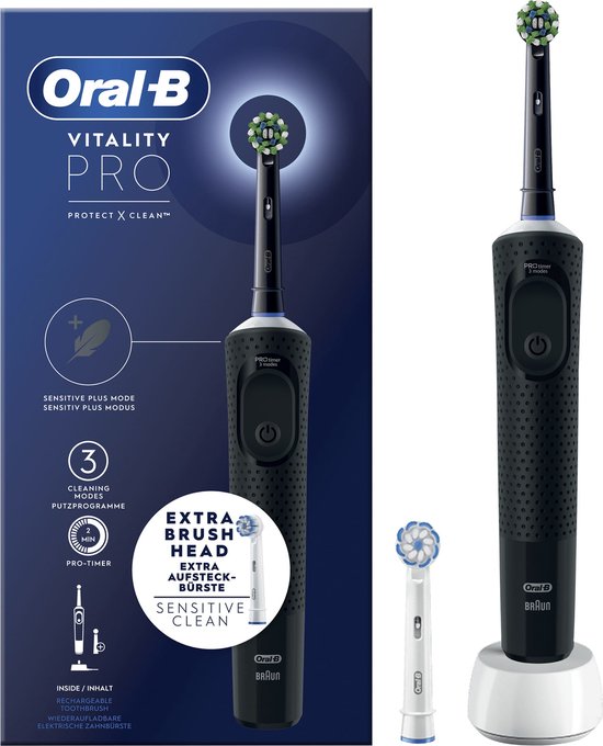 550x680-80 Oral-B Vitality Pro Volwassene Roterende-oscillerende tandenborstel Zwart - Image 1