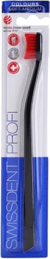 162x840-27 Swissdent - Colours Soft Medium Toothbrush Black & Black - - Image 1