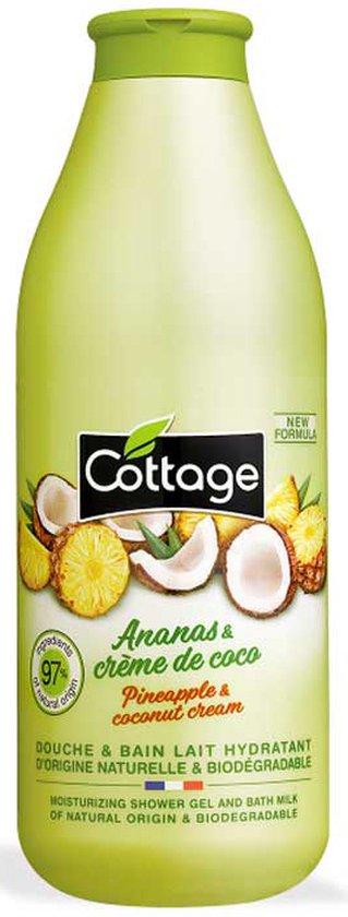319x840-99 Cottage Pineapple Coconut Cream Milk Shower Gel 750ml - Image 1