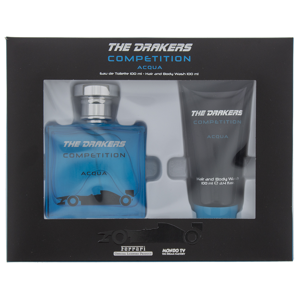 364501_c7a71357fa84eabad50e389588b62806 Mondo Tv Ferrari The Drakers Competition Acqua Eau De Toilette Gift Set Eau De Toilette 10ml Hair And Body Wash 100ml - Image 1