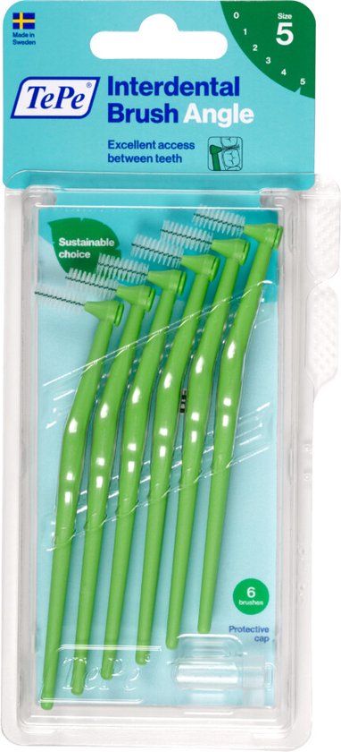 382x840-93 TePe Angle Interdentale Ragers Groen ISO maat 6 – 0,8 mm (6 stuks) - Image 1