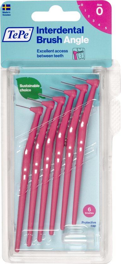 385x840-107 TePe Angle Interdentale Ragers Roze ISO maat 1 – 0,4 mm (6 stuks) - Image 1