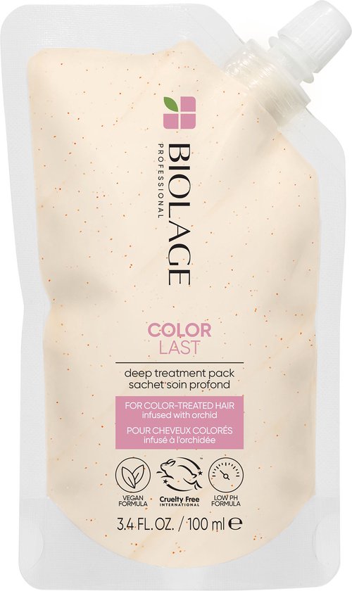 500x840-30 Biolage ColorLast Deep Treatment Pack – Intensief verzorgend masker voor gekleurd haar – 100 ml - Image 1